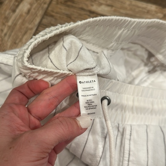 Athleta bali linen wide leg crop pants white size 2 - Picture 5 of 6